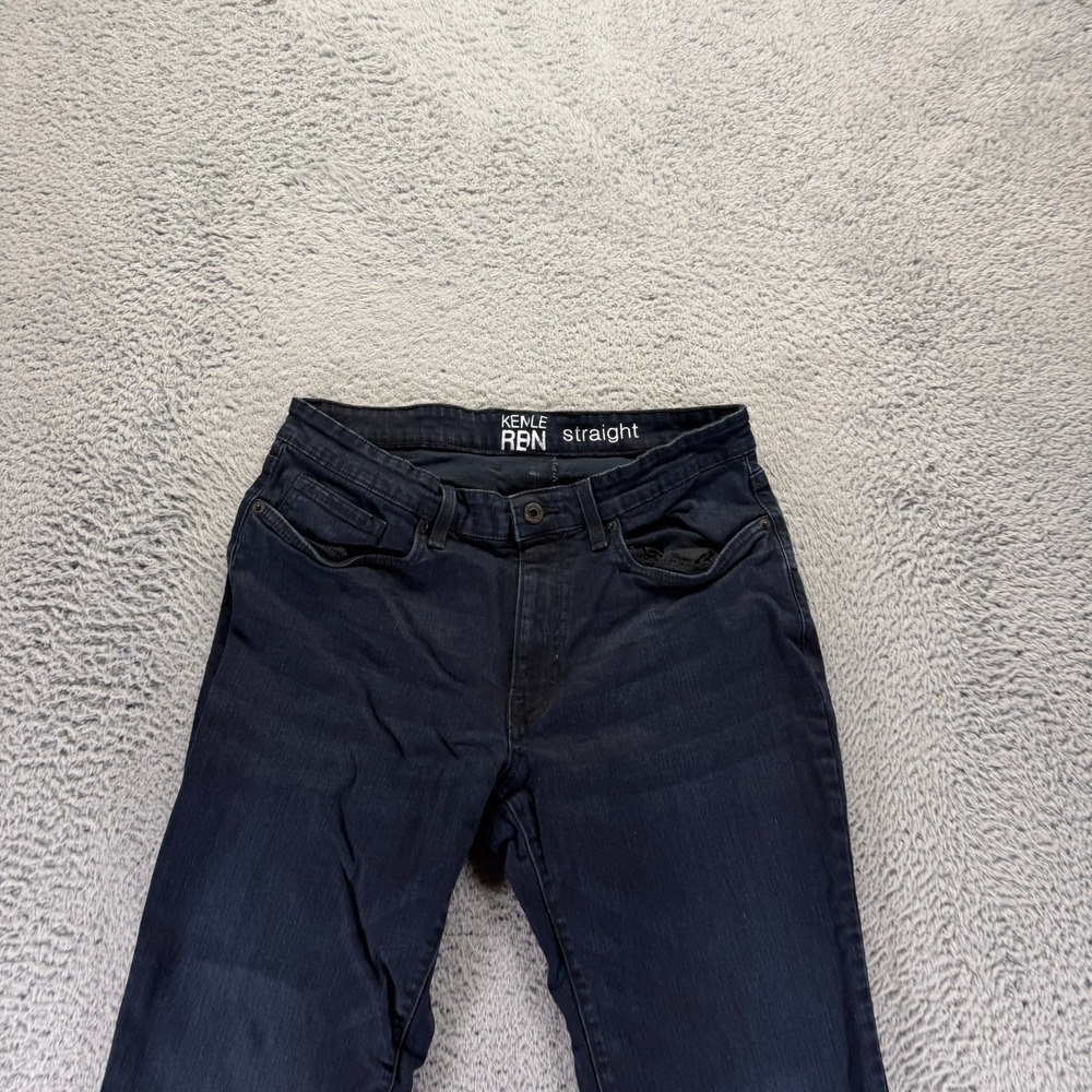 Kenneth Cole Jeans Mens 34x32 Blue Cotton Denim Straight Stretch Faded Workwear - Picture 2 of 12